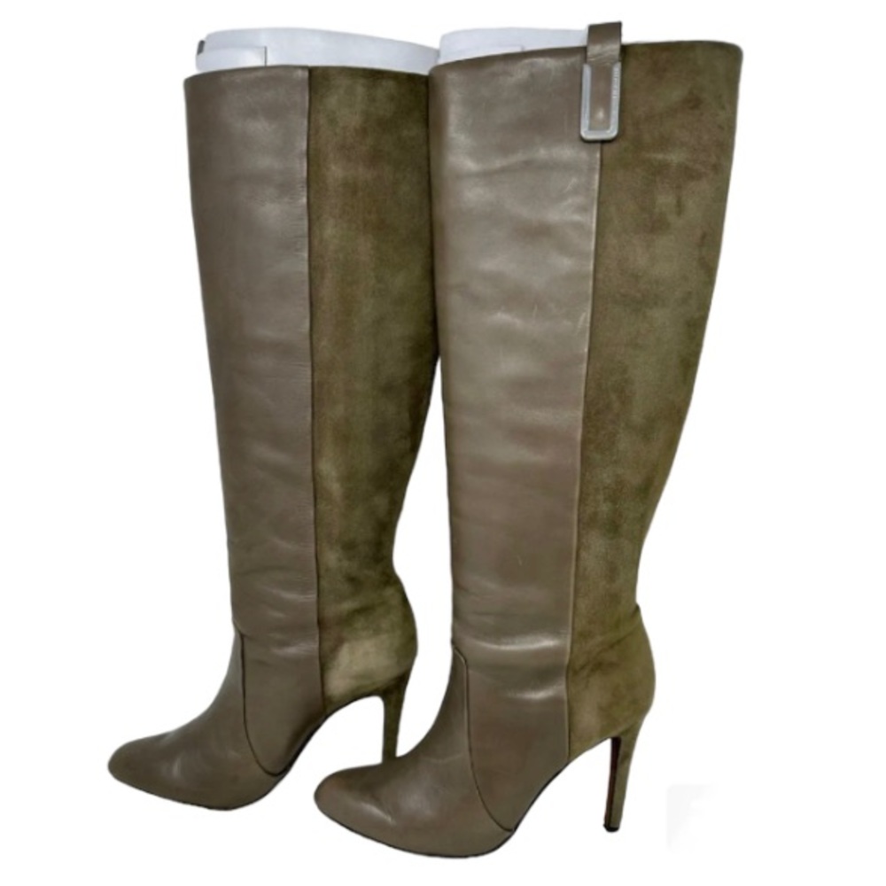 COACH Knee High Pullover Tan Suede Leather Udell Heel Pointed Toe Boots Size 37